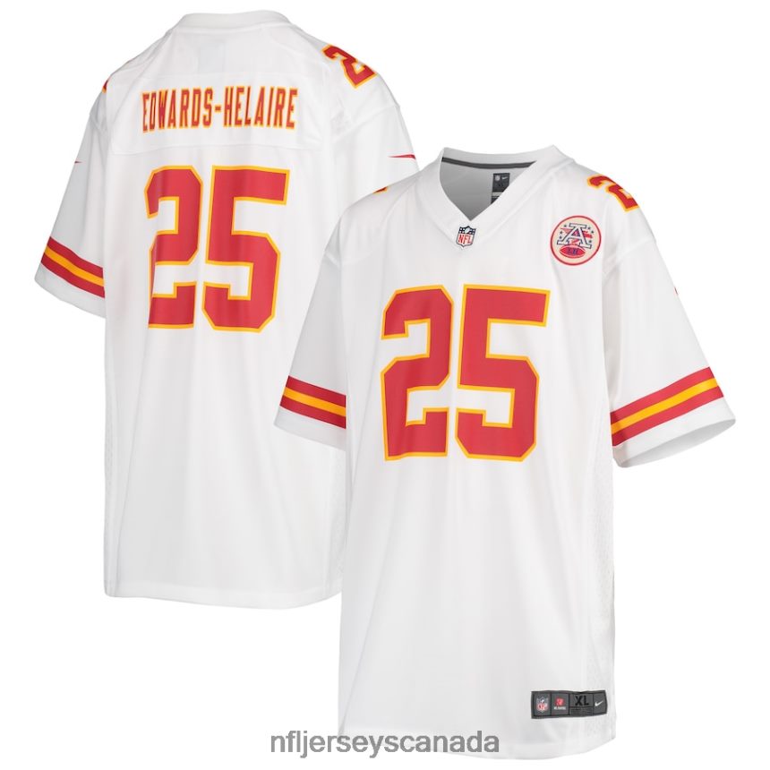 Youth Kansas City Chiefs Clyde Edwards-Helaire Nike White Game Jersey Clothing NFL TBXFR61830