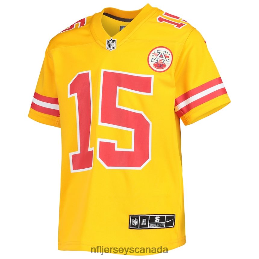 Youth Kansas City Chiefs Patrick Mahomes Nike Gold Inverted Team Game Jersey Clothing NFL TBXFR6495