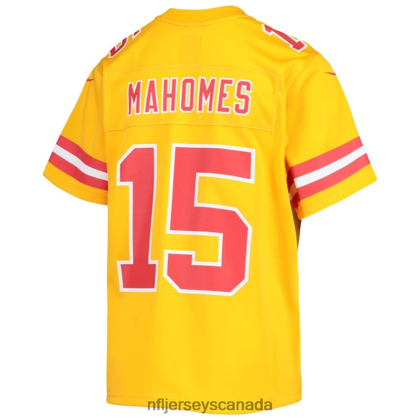 Youth Kansas City Chiefs Patrick Mahomes Nike Gold Inverted Team Game Jersey Clothing NFL TBXFR6495