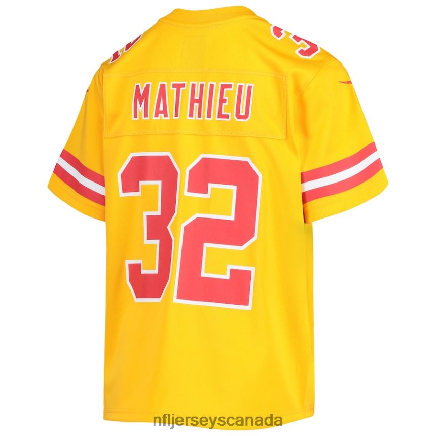 Youth Kansas City Chiefs Tyrann Mathieu Nike Gold Inverted Team Game Jersey Clothing NFL TBXFR62782