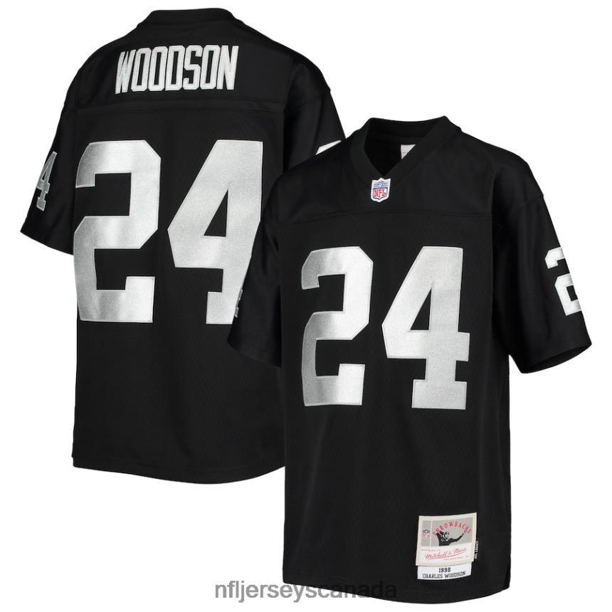 Youth Las Vegas Raiders Charles Woodson Mitchell  Ness Black 1998 Legacy Retired Player Jersey Clothing NFL TBXFR61562
