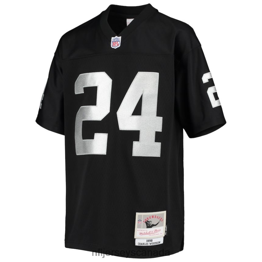 Youth Las Vegas Raiders Charles Woodson Mitchell  Ness Black 1998 Legacy Retired Player Jersey Clothing NFL TBXFR61562