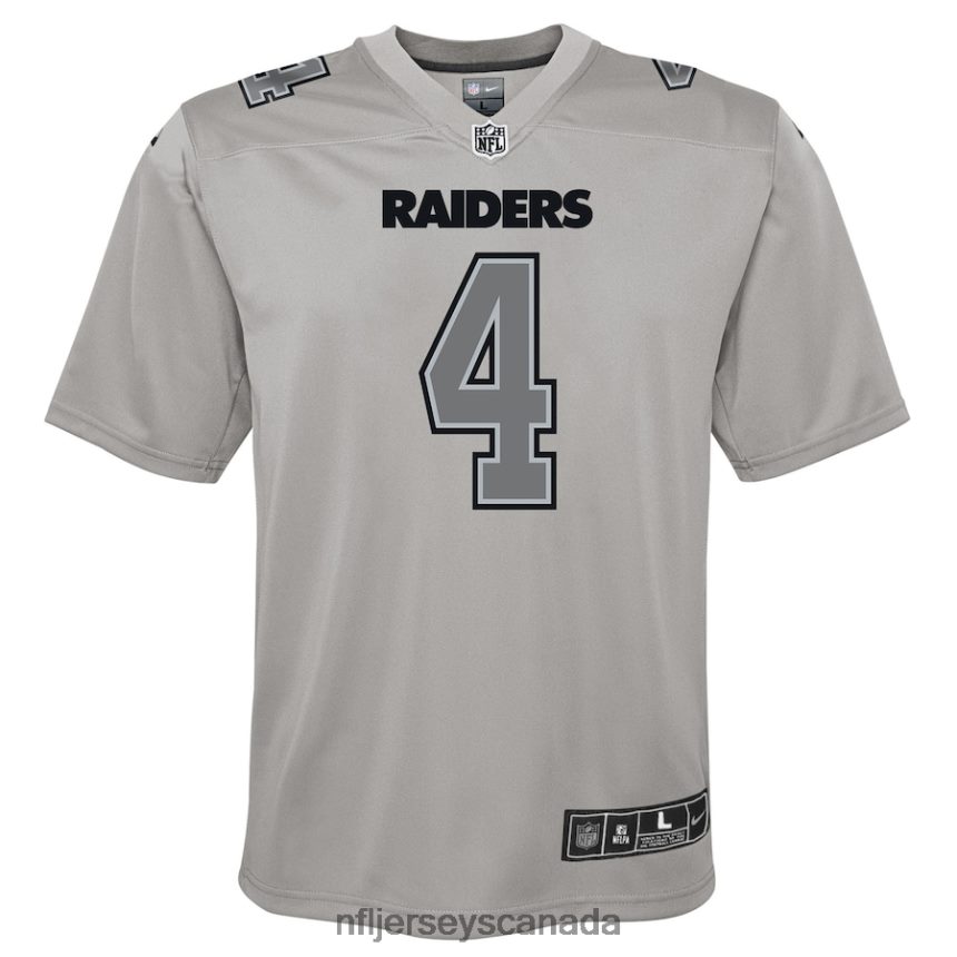 Youth Las Vegas Raiders Derek Carr Nike Gray Atmosphere Game Jersey Clothing NFL TBXFR62713