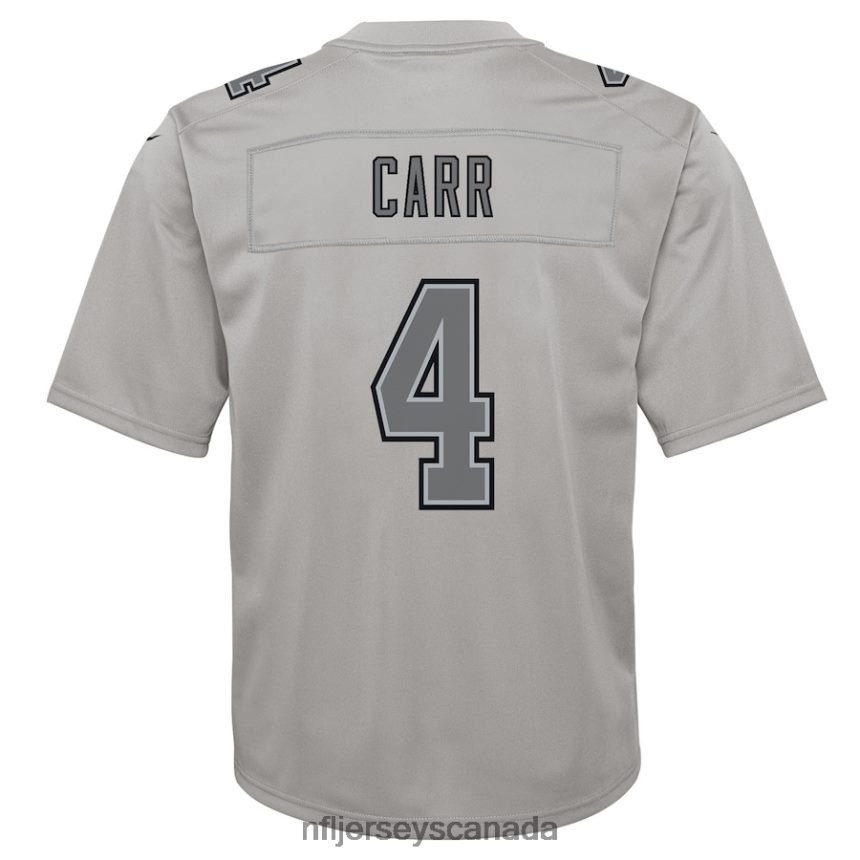 Youth Las Vegas Raiders Derek Carr Nike Gray Atmosphere Game Jersey Clothing NFL TBXFR62713