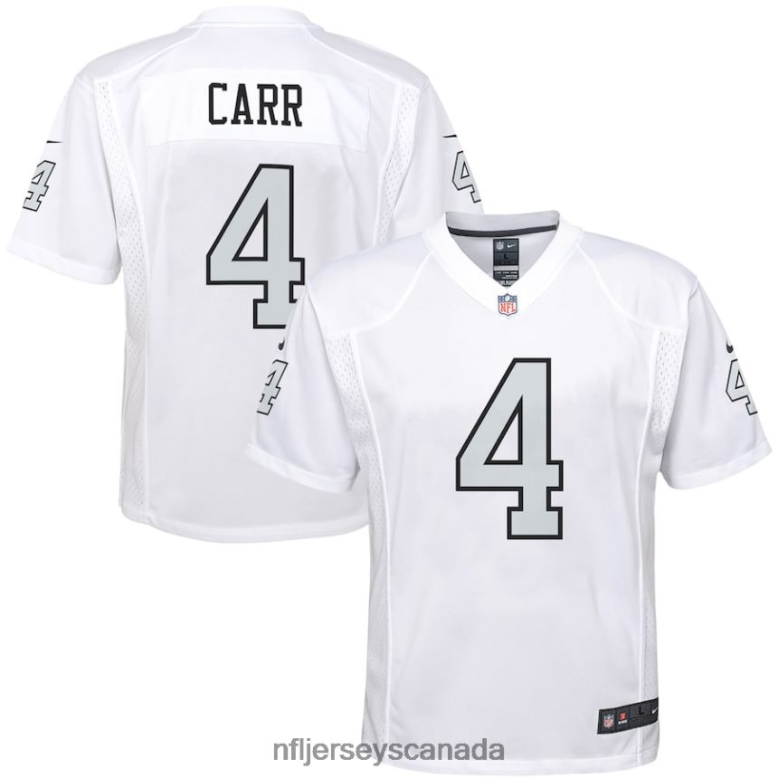Youth Las Vegas Raiders Derek Carr Nike White Color Rush Game Jersey Clothing NFL TBXFR61063