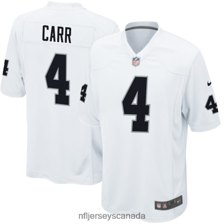 Youth Las Vegas Raiders Derek Carr Nike White Game Jersey Clothing NFL TBXFR61251