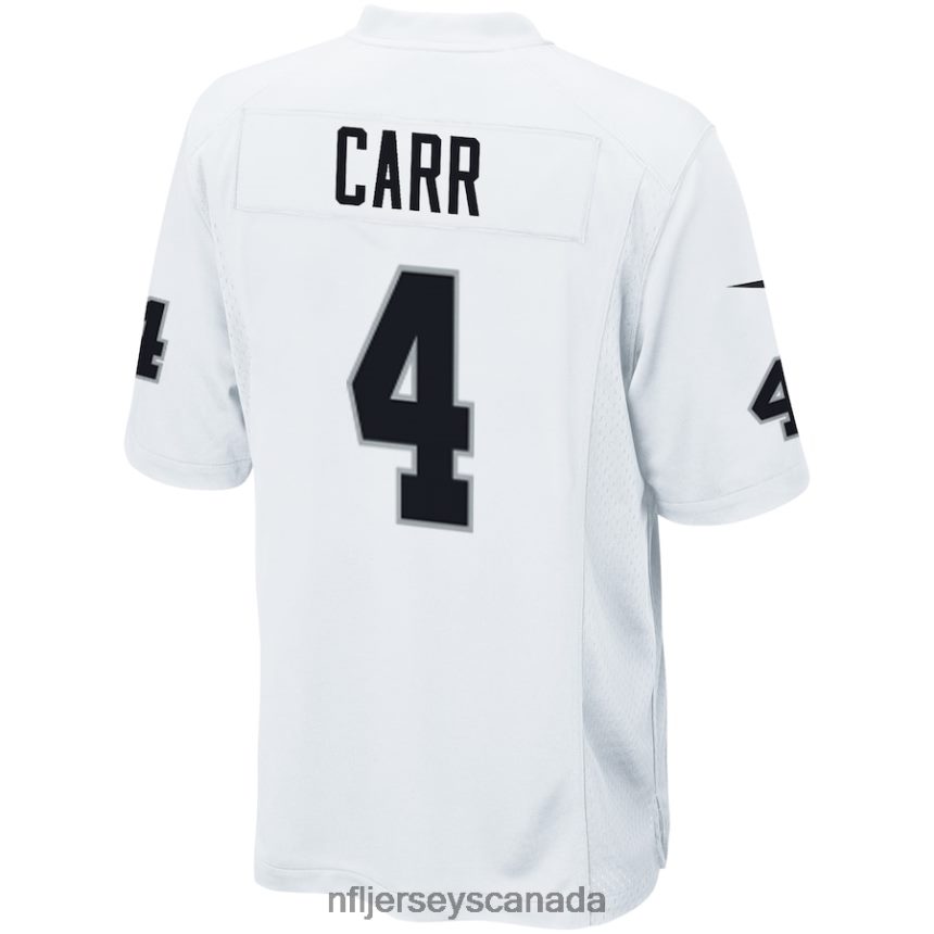 Youth Las Vegas Raiders Derek Carr Nike White Game Jersey Clothing NFL TBXFR61251