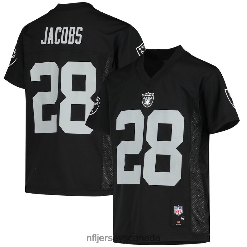 Youth Las Vegas Raiders Josh Jacobs Black Replica Player Jersey Clothing NFL TBXFR6393