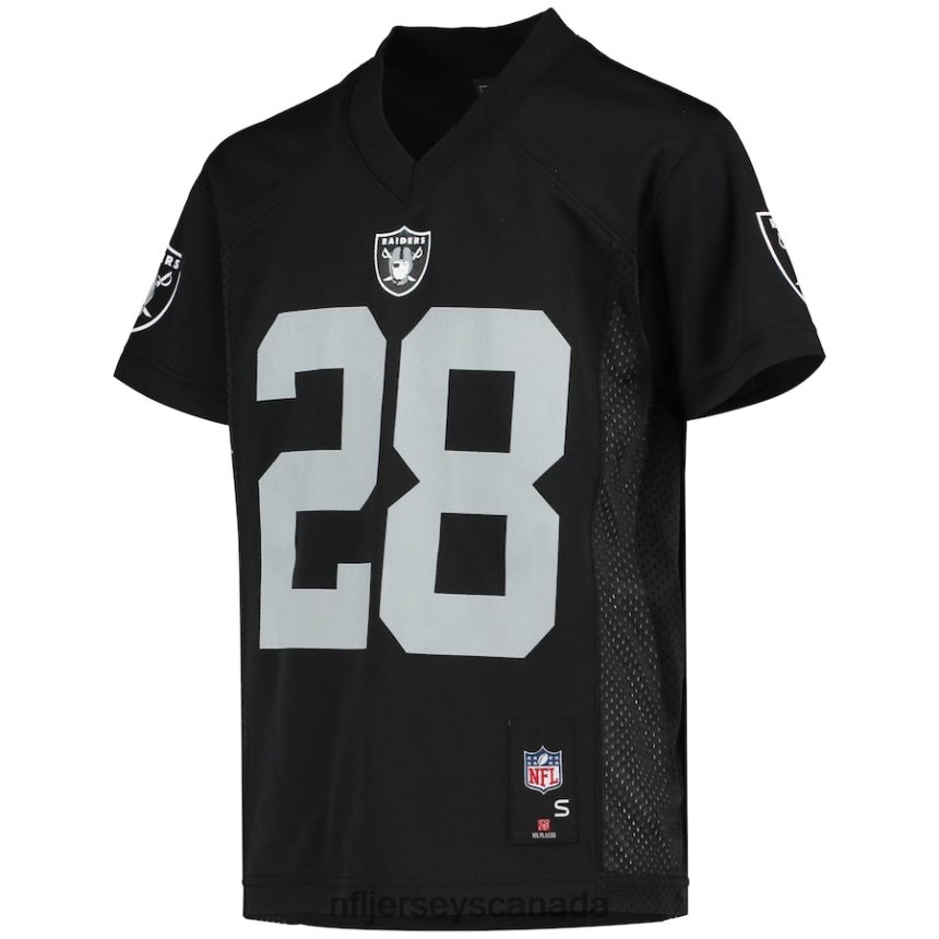 Youth Las Vegas Raiders Josh Jacobs Black Replica Player Jersey Clothing NFL TBXFR6393