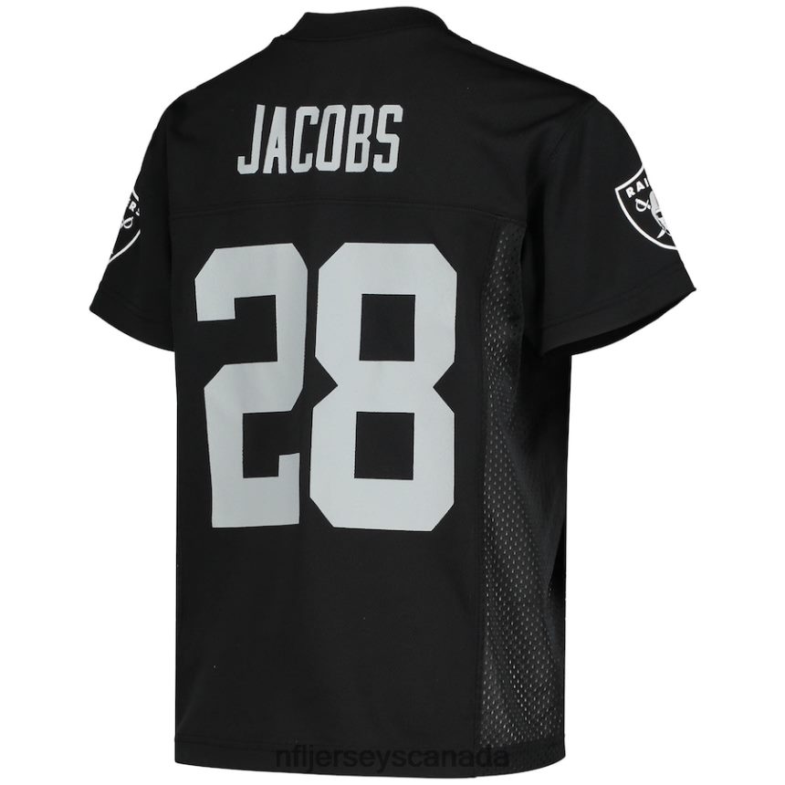 Youth Las Vegas Raiders Josh Jacobs Black Replica Player Jersey Clothing NFL TBXFR6393