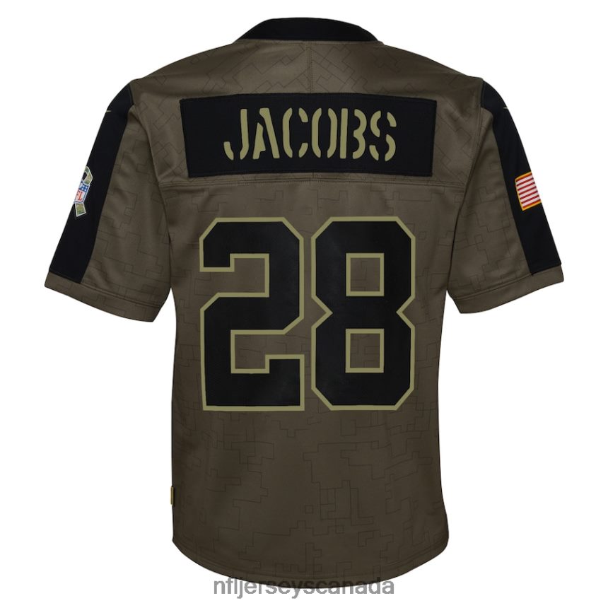 Youth Las Vegas Raiders Josh Jacobs Nike Olive 2021 Salute To Service Game Jersey Clothing NFL TBXFR62012