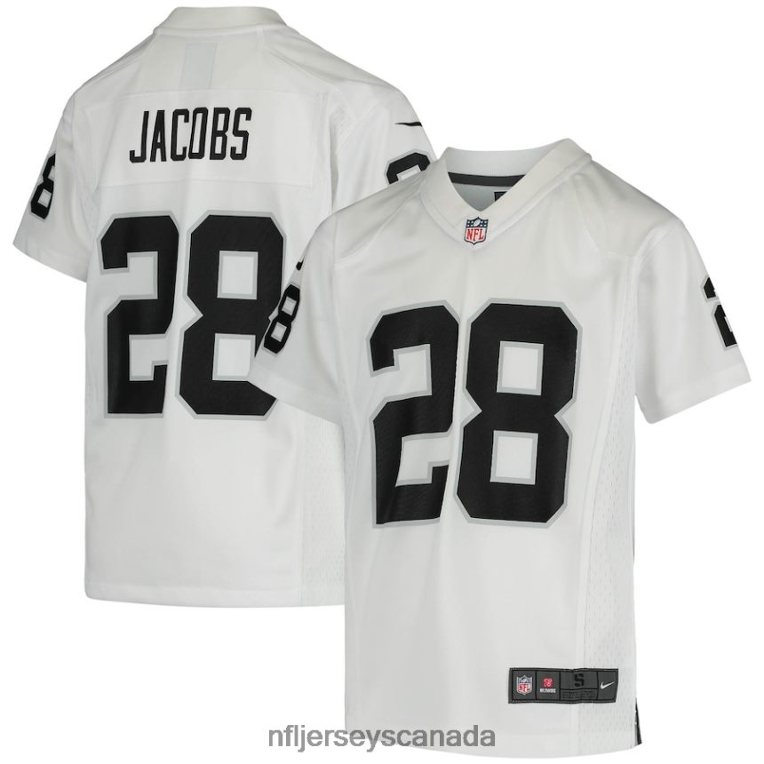 Youth Las Vegas Raiders Josh Jacobs Nike White Game Jersey Clothing NFL TBXFR6824