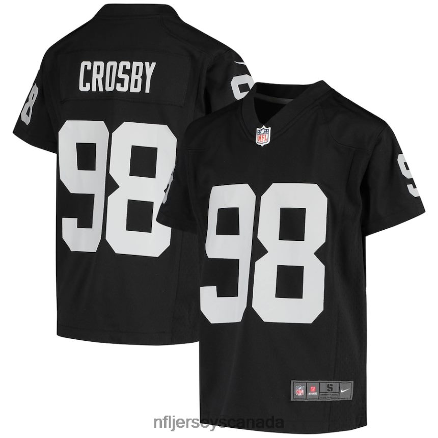 Youth Las Vegas Raiders Maxx Crosby Nike Black Game Jersey Clothing NFL TBXFR6270
