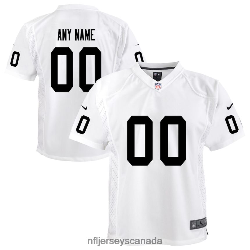 Youth Las Vegas Raiders Nike White Team Custom Game Jersey Clothing NFL TBXFR61275