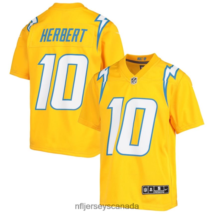 Youth Los Angeles Chargers Justin Herbert Nike Gold Inverted Team Game Jersey Clothing NFL TBXFR61382