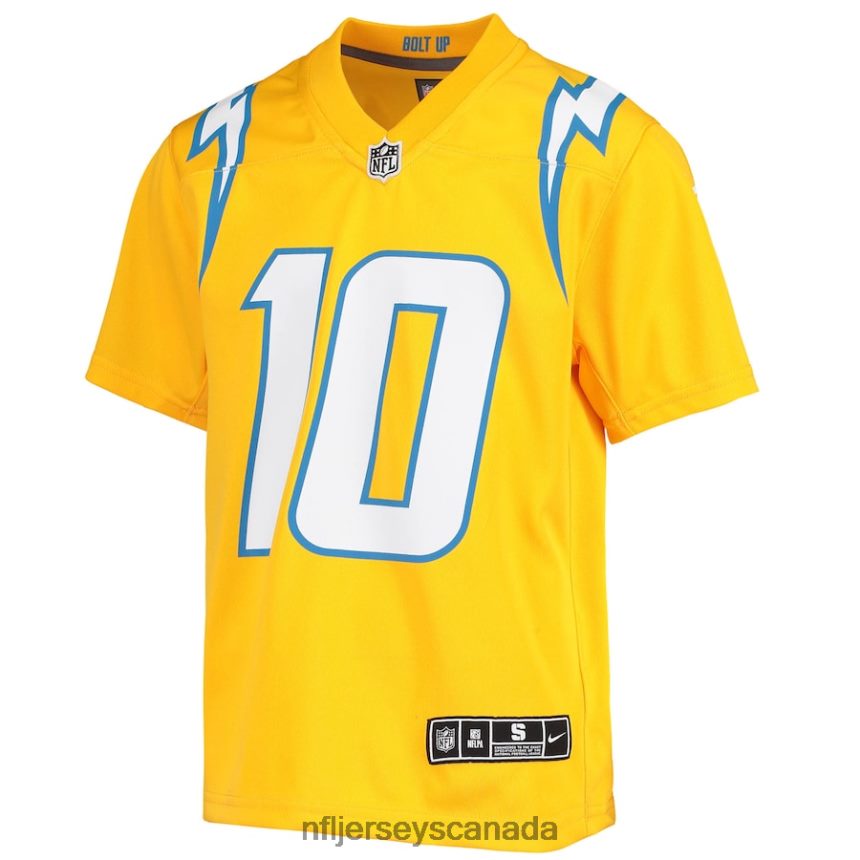 Youth Los Angeles Chargers Justin Herbert Nike Gold Inverted Team Game Jersey Clothing NFL TBXFR61382