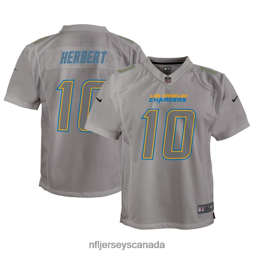 Youth Los Angeles Chargers Justin Herbert Nike Gray Atmosphere Game Jersey Clothing NFL TBXFR62969