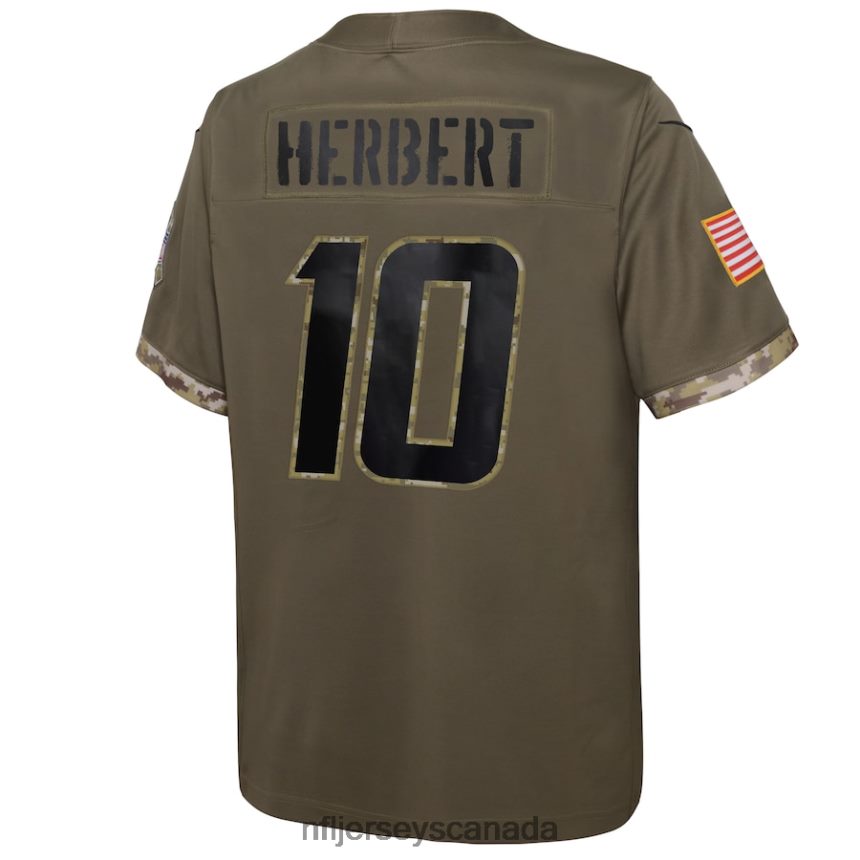 Youth Los Angeles Chargers Justin Herbert Nike Olive 2022 Salute To Service Player Limited Jersey Clothing NFL TBXFR64119