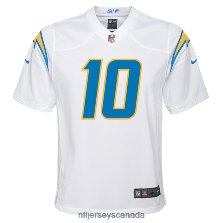 Youth Los Angeles Chargers Justin Herbert Nike White Team Game Jersey Clothing NFL TBXFR6834