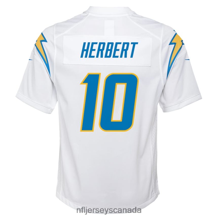 Youth Los Angeles Chargers Justin Herbert Nike White Team Game Jersey Clothing NFL TBXFR6834