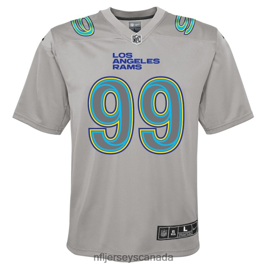 Youth Los Angeles Rams Aaron Donald Nike Gray Atmosphere Game Jersey Clothing NFL TBXFR63546