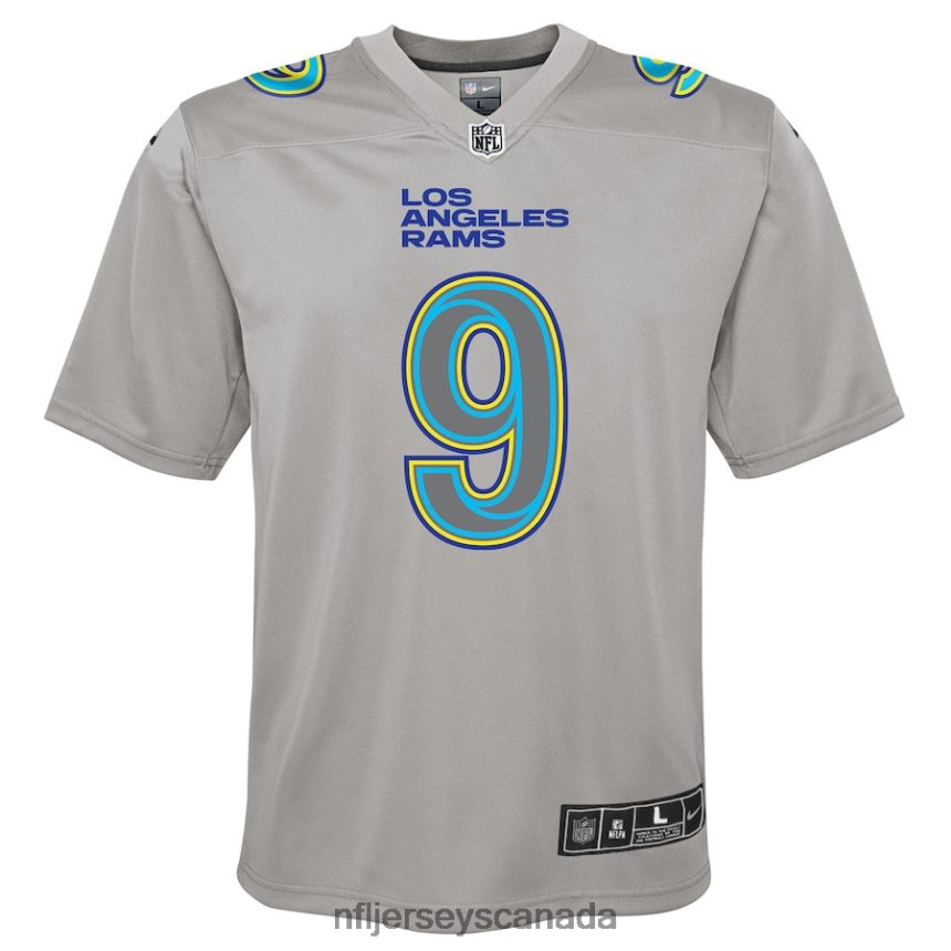 Youth Los Angeles Rams Matthew Stafford Nike Gray Atmosphere Game Jersey Clothing NFL TBXFR67091