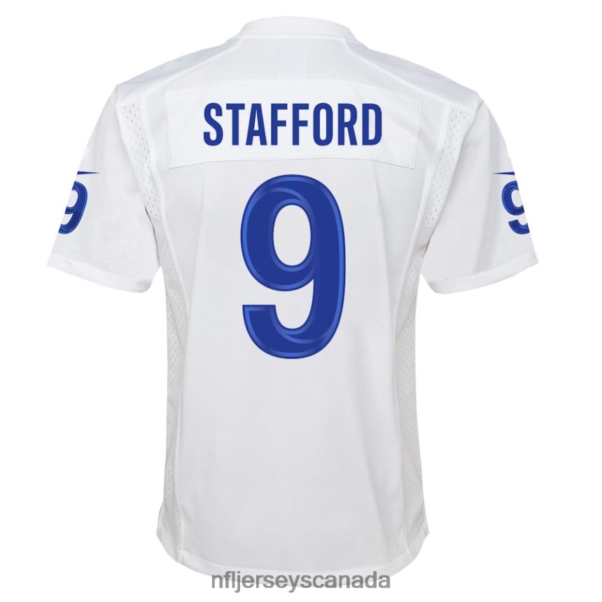 Youth Los Angeles Rams Matthew Stafford Nike White Super Bowl LVI Game Patch Jersey Clothing NFL TBXFR62148