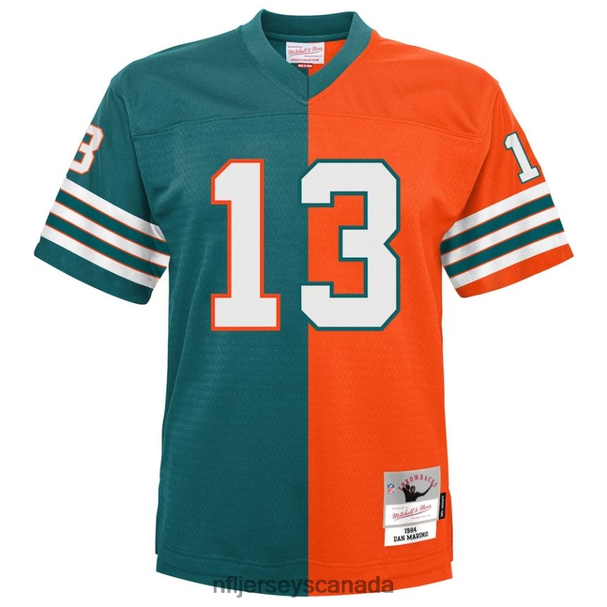 Youth Miami Dolphins Dan Marino Mitchell  Ness Aqua/Orange Split Legacy Jersey Clothing NFL TBXFR62712