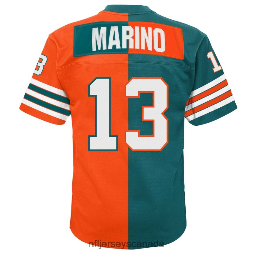 Youth Miami Dolphins Dan Marino Mitchell  Ness Aqua/Orange Split Legacy Jersey Clothing NFL TBXFR62712