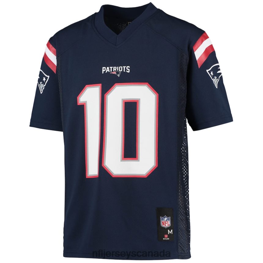 Youth New England Patriots Mac Jones Navy Replica Player Jersey Clothing NFL TBXFR62245