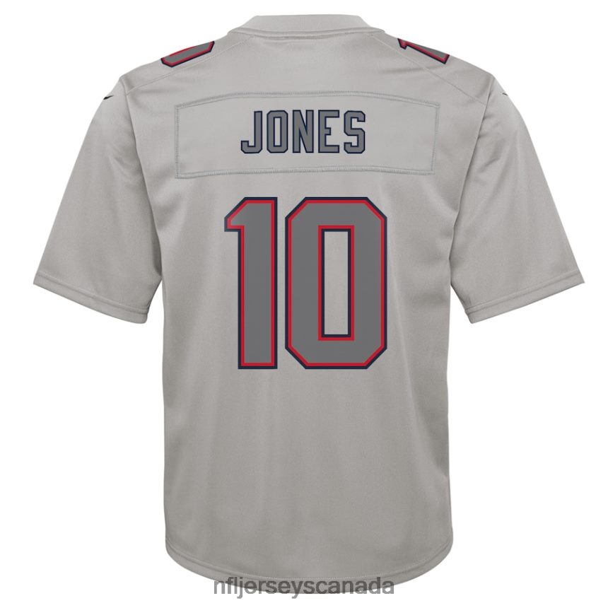 Youth New England Patriots Mac Jones Nike Gray Atmosphere Fashion Game Jersey Clothing NFL TBXFR64237