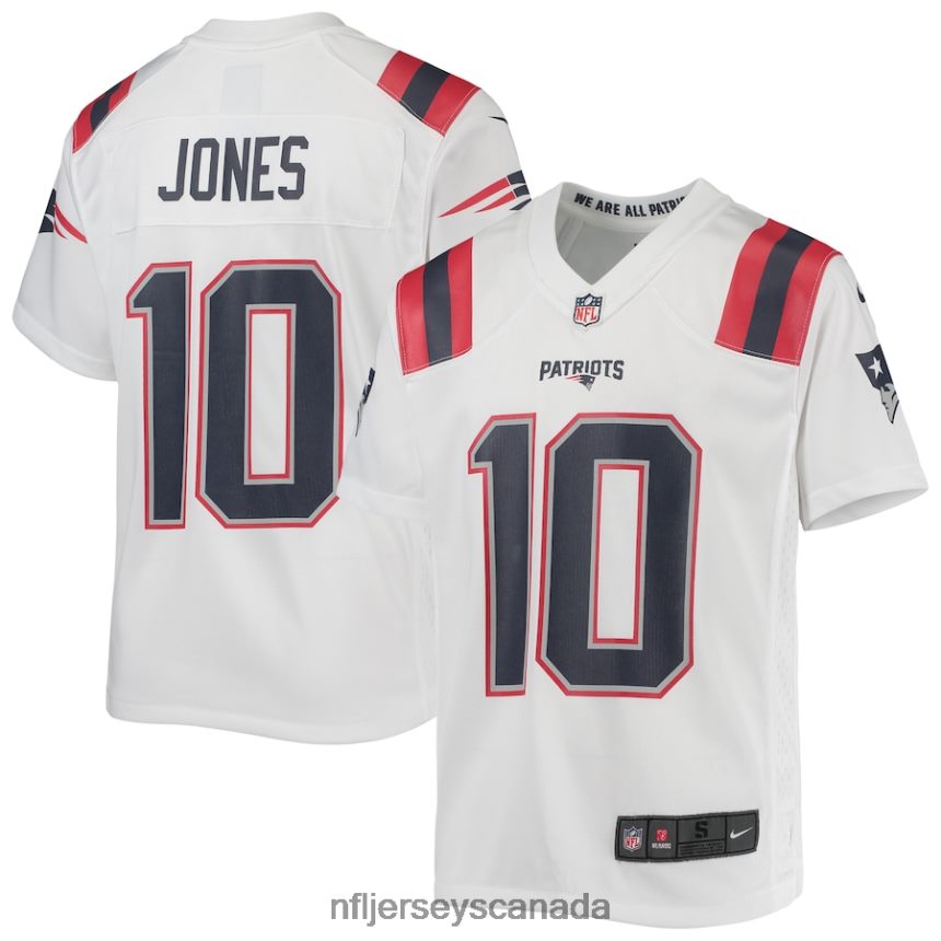 Youth New England Patriots Mac Jones Nike White Game Jersey Clothing NFL TBXFR61708