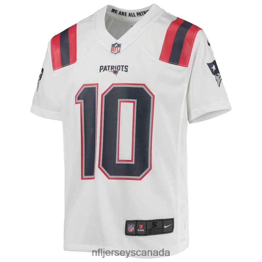 Youth New England Patriots Mac Jones Nike White Game Jersey Clothing NFL TBXFR61708