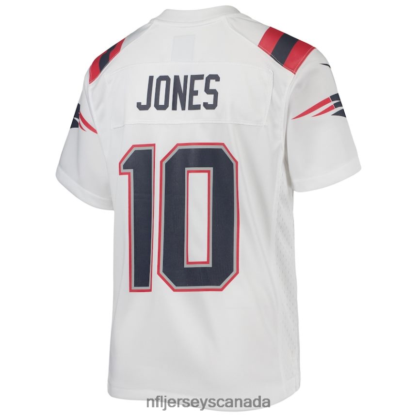 Youth New England Patriots Mac Jones Nike White Game Jersey Clothing NFL TBXFR61708