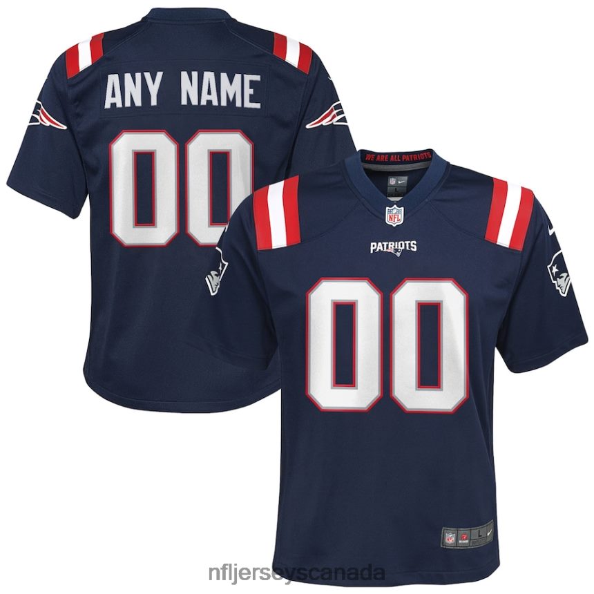Youth New England Patriots Nike Navy Custom Game Jersey Clothing NFL TBXFR6480