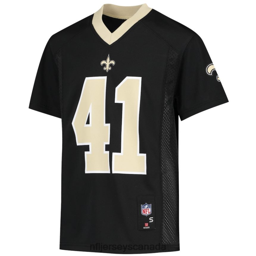Youth New Orleans Saints Alvin Kamara Black Replica Player Jersey Clothing NFL TBXFR61348