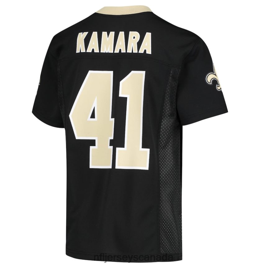 Youth New Orleans Saints Alvin Kamara Black Replica Player Jersey Clothing NFL TBXFR61348