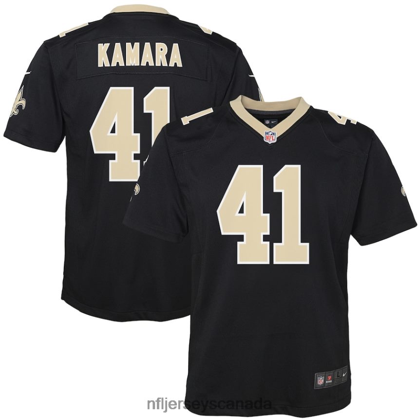 Youth New Orleans Saints Alvin Kamara Nike Black Game Jersey Clothing NFL TBXFR61660