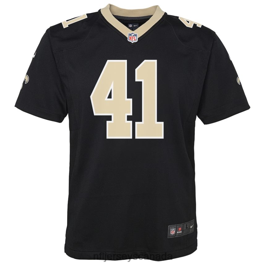 Youth New Orleans Saints Alvin Kamara Nike Black Game Jersey Clothing NFL TBXFR61660