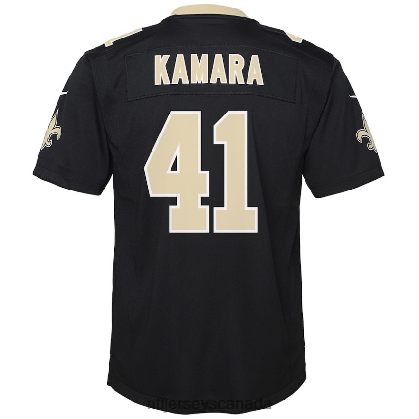 Youth New Orleans Saints Alvin Kamara Nike Black Game Jersey Clothing NFL TBXFR61660