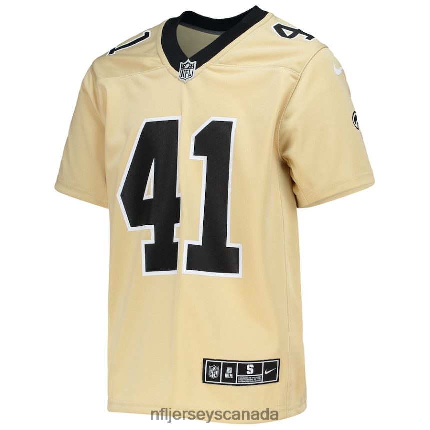 Youth New Orleans Saints Alvin Kamara Nike Gold Inverted Team Game Jersey Clothing NFL TBXFR63696