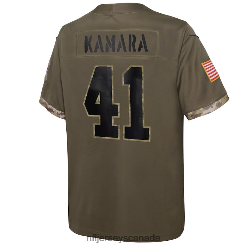 Youth New Orleans Saints Alvin Kamara Nike Olive 2022 Salute To Service Player Limited Jersey Clothing NFL TBXFR62578