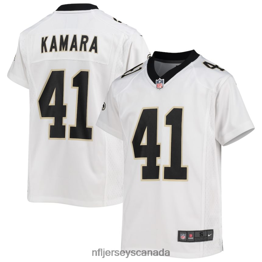 Youth New Orleans Saints Alvin Kamara Nike White Game Jersey Clothing NFL TBXFR63504
