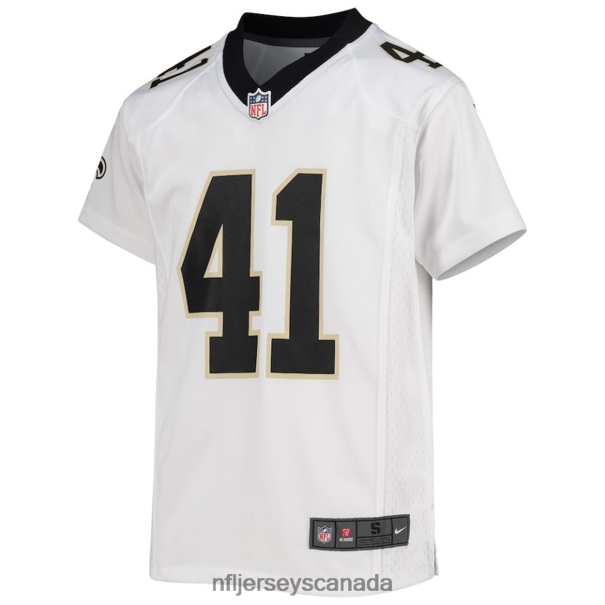 Youth New Orleans Saints Alvin Kamara Nike White Game Jersey Clothing NFL TBXFR63504