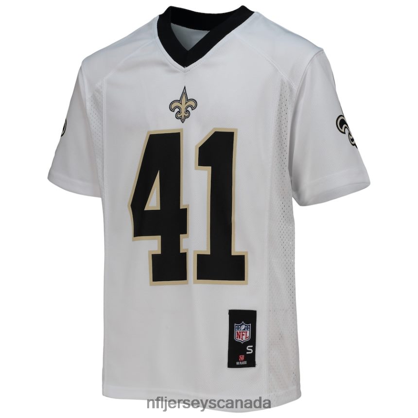 Youth New Orleans Saints Alvin Kamara White Replica Player Jersey Clothing NFL TBXFR65081