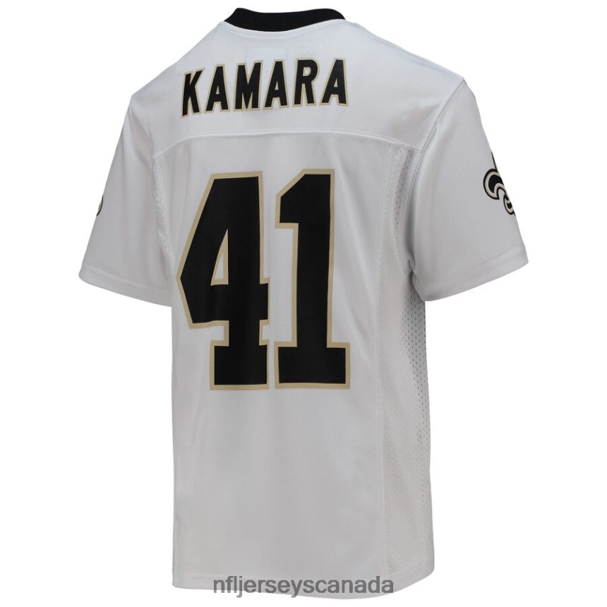 Youth New Orleans Saints Alvin Kamara White Replica Player Jersey Clothing NFL TBXFR65081