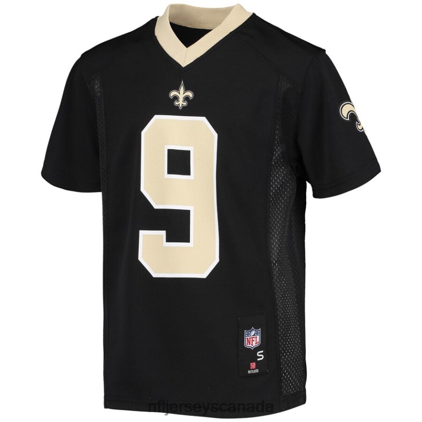Youth New Orleans Saints Drew Brees Black Replica Player Jersey Clothing NFL TBXFR6864