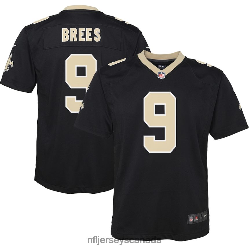 Youth New Orleans Saints Drew Brees Nike Black Team Color Game Jersey Clothing NFL TBXFR6786