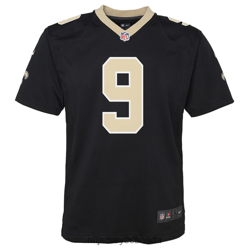 Youth New Orleans Saints Drew Brees Nike Black Team Color Game Jersey Clothing NFL TBXFR6786