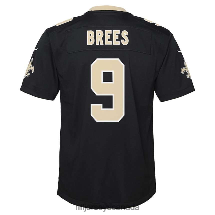 Youth New Orleans Saints Drew Brees Nike Black Team Color Game Jersey Clothing NFL TBXFR6786